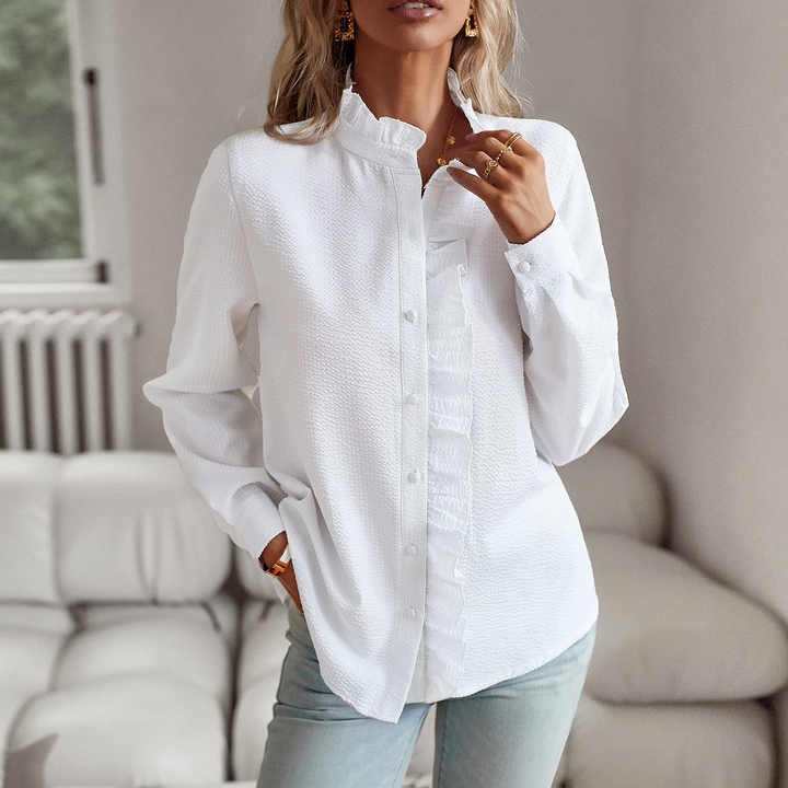 Vivian - Chique blouse met lange mouwen en manchetkraag